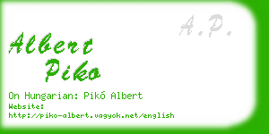 albert piko business card